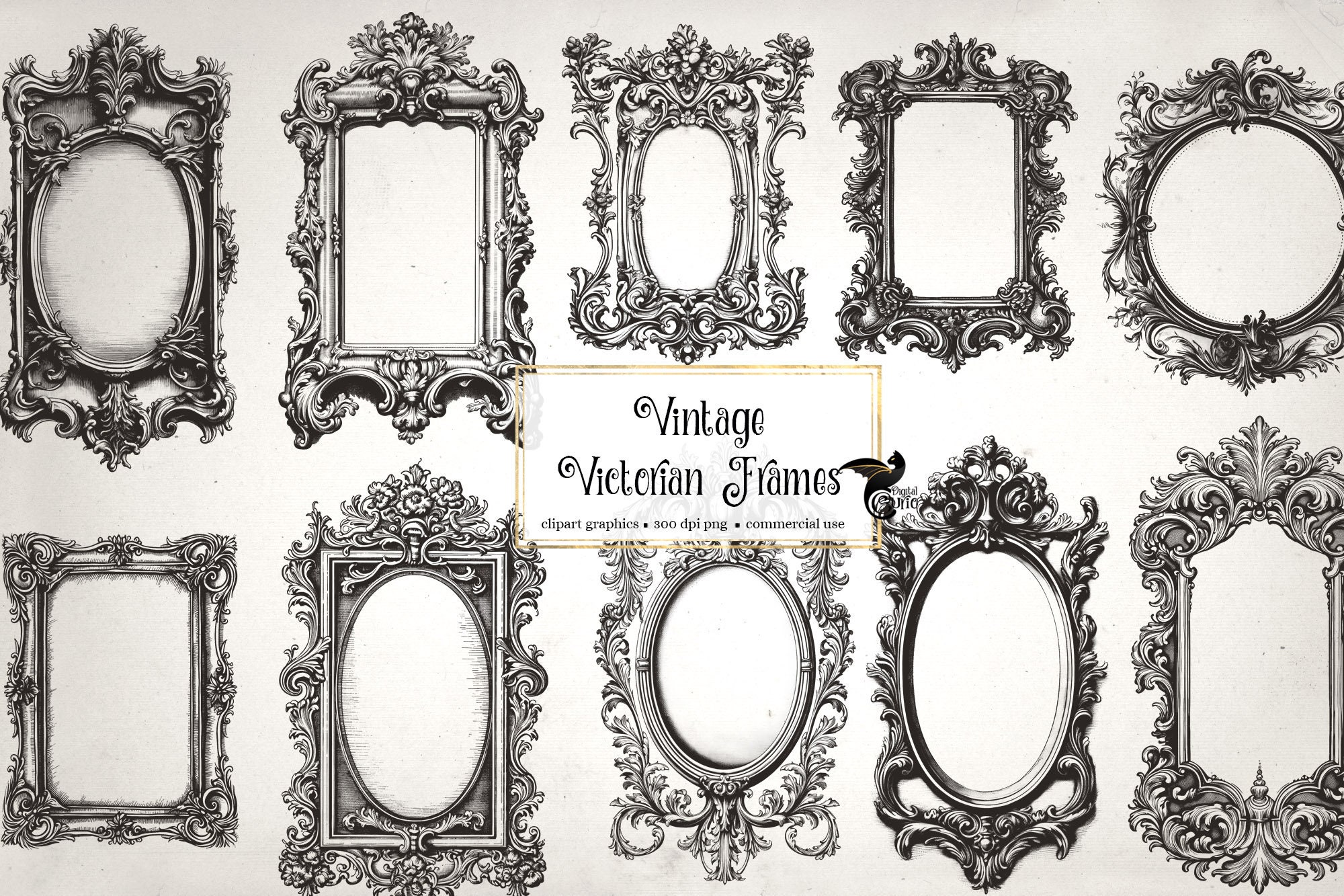 Vintage Victorian Frames Clipart Shabby Clip Art Graphics and
