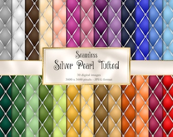 Pearl Tufted Digitales Papier – Luxus gequiltete Hintergründe (Digitaler Download)
