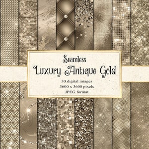 Luxus Antique Gold Digital Papier, nahtlose Goldtexturen und Hintergründe mit schimmernden metallischen Effekten für den kommerziellen Gebrauch