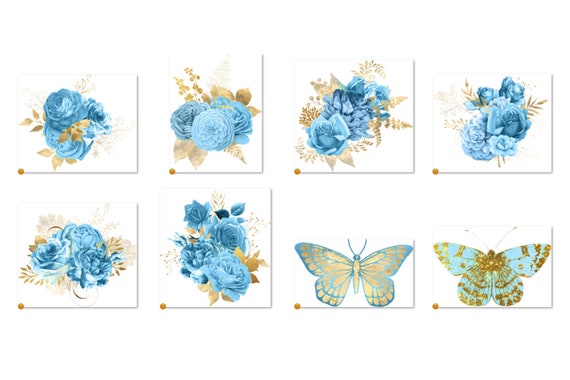Withu Fotohintergrund Babyparty - Aquarell Blaue Blumen, 240x180 Cm, Vinyl, Für Jungen-Deko & Fotoshooting