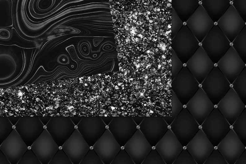 Opulent Black Digital Paper, Seamless Textures (JPG) image 2
