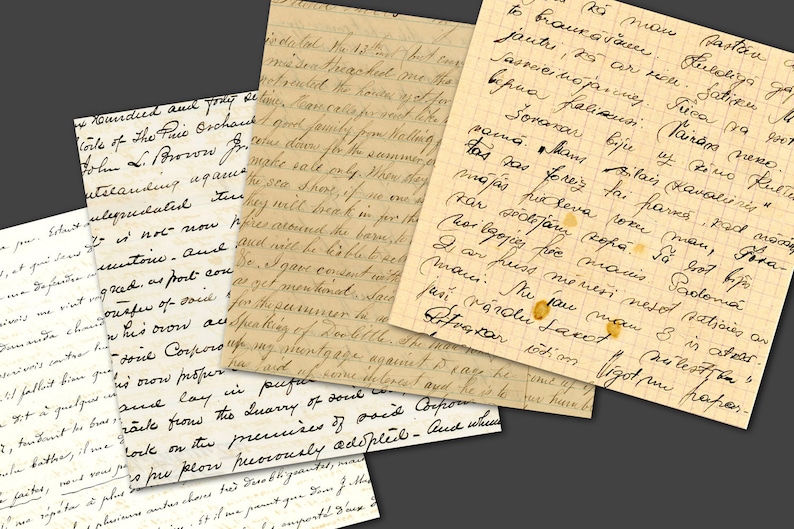 vintage handwriting digital paper old letters old etsy
