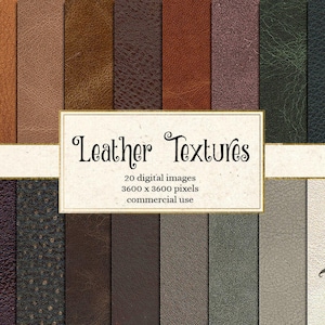 Papel digital de texturas de couro, fundos de couro marrom neutro e cinza, papel de scrapbook imprimível em couro rústico, download instantâneo