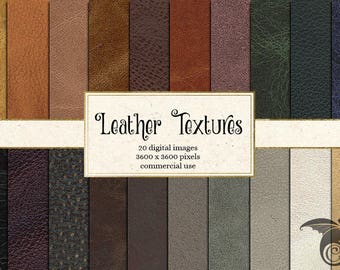 Leather Textures Digital Paper, Brown and Gray Scrapbook Backgrounds (Digital Download)