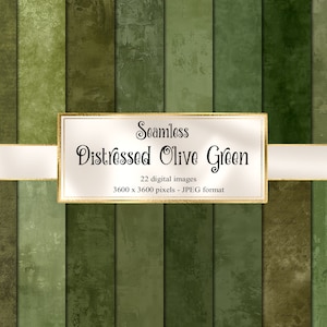 Olivgröna, slitna texturer, grunge-digitalt papper (digital nedladdning)
