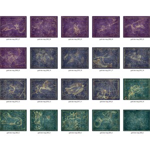 Gold Star Maps Digital Paper, Printable scrapbook paper, antique constellation sky map backgrounds, vintage star atlas, scrapboking image 4