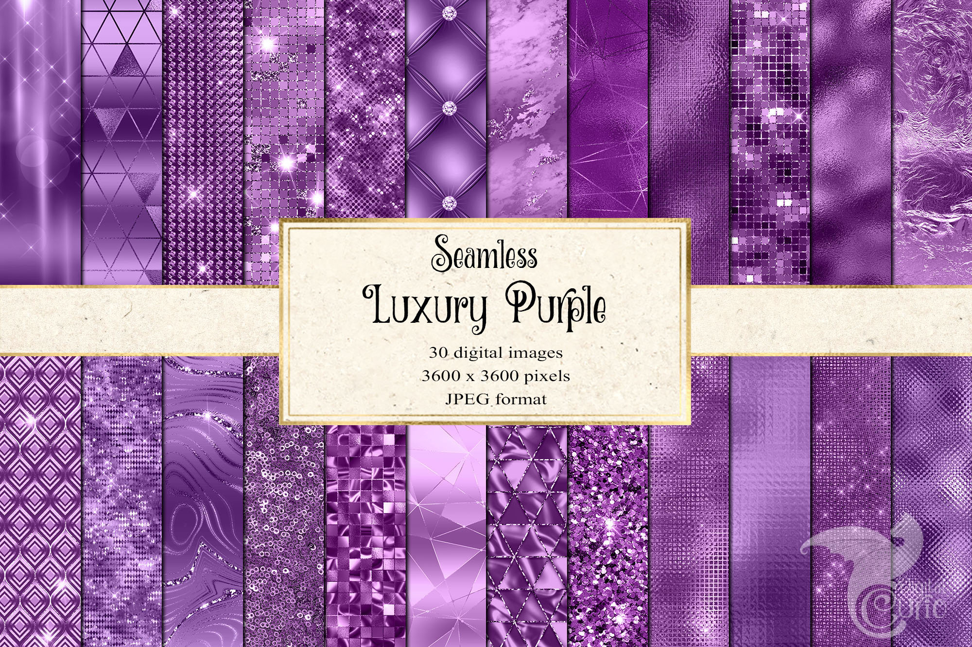 Luxury Purple Textures Digital Paper Seamless Purple Glitter - Etsy