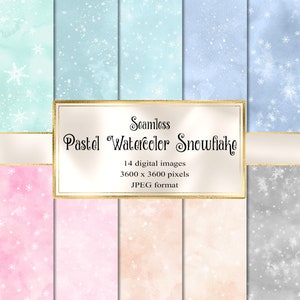 Snowflake Digital Paper. Winter Snow Scrapbook Paper. Snowflakes