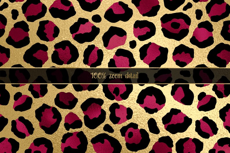 Download Clip Art Burgundy And Gold Leopard Digital Paper Red Safari Animal Print Art Deco Style Digital Art Commercial Use Seamless Leopard Spot Patterns Art Collectibles