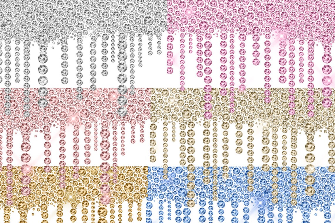 Dripping Diamonds Clipart sparkling diamond overlays diamond | Etsy