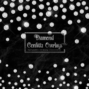 Diamond Confetti Overlays, diamond clipart, diamond clip art png rhinestone, gems, jewels, glam confetti photo overlays, digital download