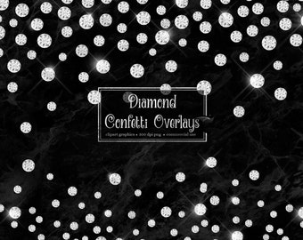 Diamond Confetti Overlays, diamond clipart, diamond clip art png rhinestone, gems, jewels, glam confetti photo overlays, digital download