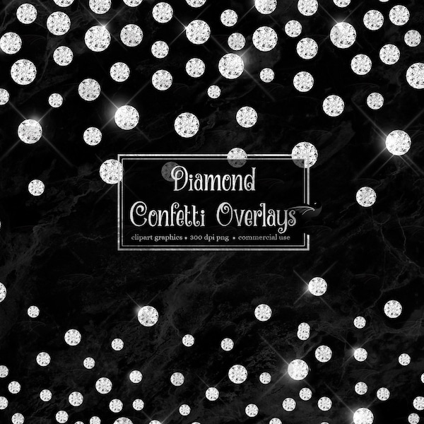 Diamond Confetti Overlays, diamond clipart, diamond clip art png rhinestone, gems, jewels, glam confetti photo overlays, digital download