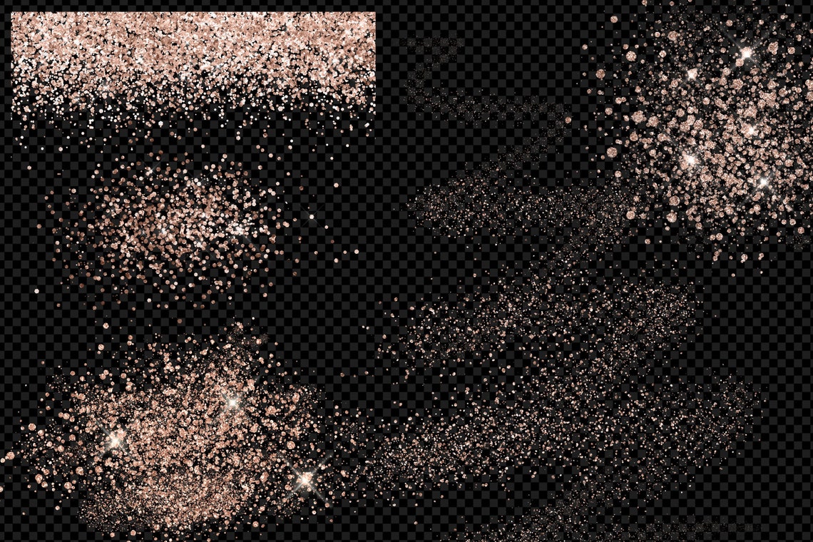 Rose Gold Glitter Elements clipart graphics in PNG format Etsy
