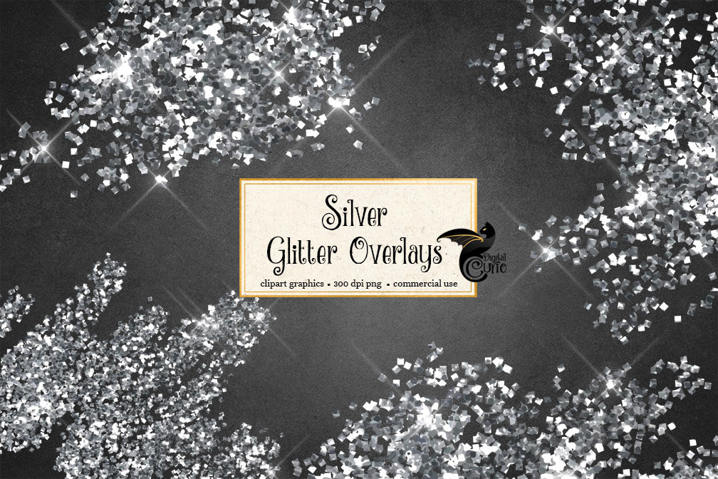 Silver Glitter Overlays Clipart, PNG silver glitter, sparkling glitte…