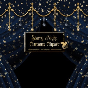 Imágenes Prediseñadas de cortinas de noche estrellada, gráficos de imágenes prediseñadas de fondo de cortina digital, cortinas de escenario, cortinas de teatro, superposiciones de png de cortina