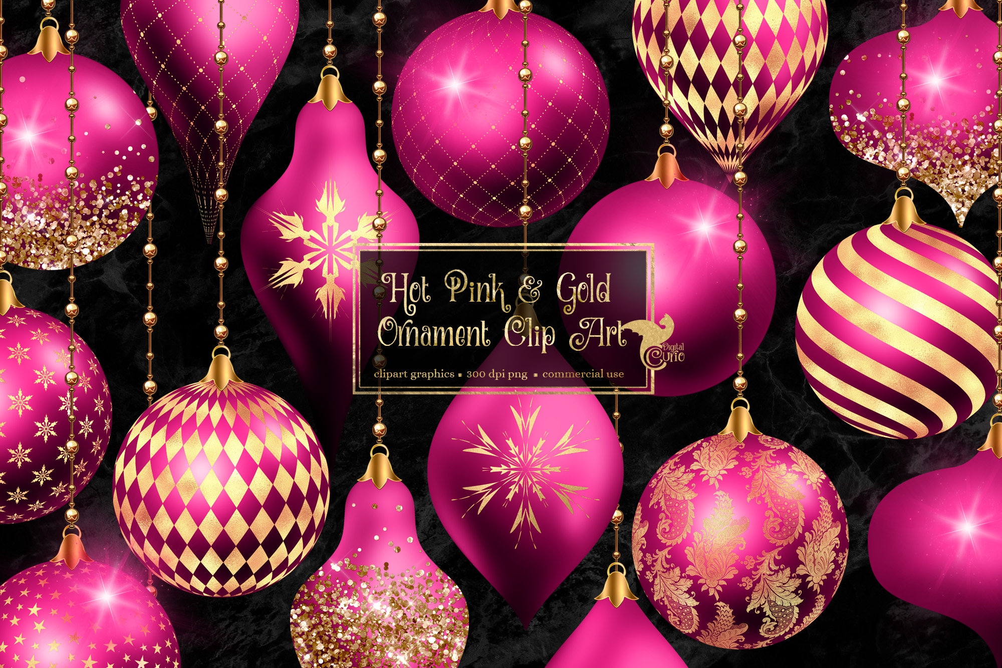 Hot pink christmas ornaments Clearance