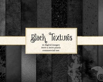 Black Textures Digital Paper, Glitter, Leather, Foils (Digital Download)