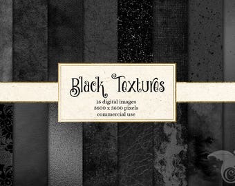 Black Textures Digital Paper, printable scrapbook paper, scrapbooking background, glitter, grunge, old paper texture, leather texture