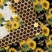 Sunflower Bees Digital Paper - Seamless Gold Honey Bee Patterns ...