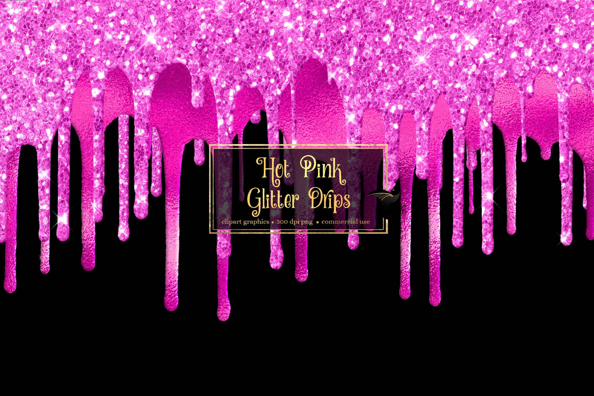Hot Pink Glitter Drips Overlays Glitter Drips Like Frosting Etsy UK