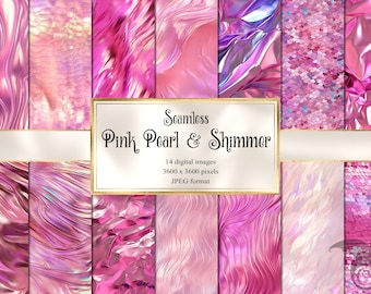 Pink Pearl Shimmer Digitales Papier – Metallic Sparkle Texturen (Digitaler Download)