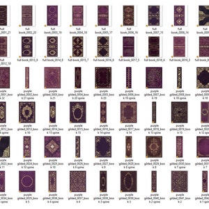 Gilded Purple Book Covers, Printable Decorative Gilded Book Covers 8.5 ...