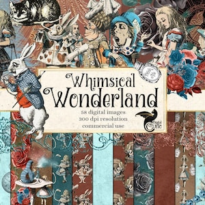 Download Dark Alice S Adventures In Wonderland Digital Scrapbooking Etsy