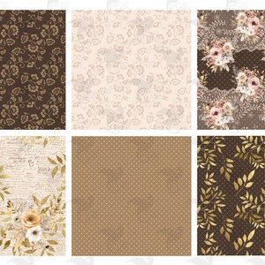 Neutral Spring Digital Paper - Seamless Rustic Patterns and Clip Art ...