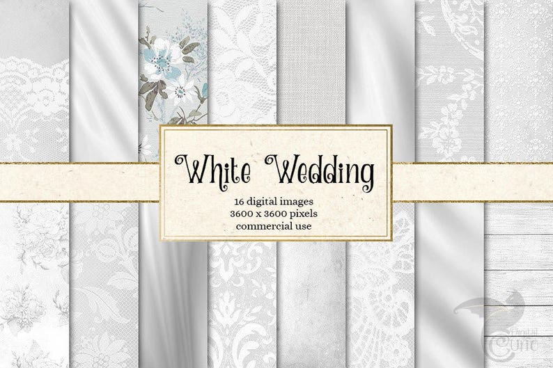 White Wedding digital paper, wedding romantic backgrounds, white wedding bridal patterns, scrapbook paper, invitation paper image 1