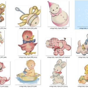 Vintage Baby Clipart, Antique Baby Shower Graphics (Digital Download) image 2
