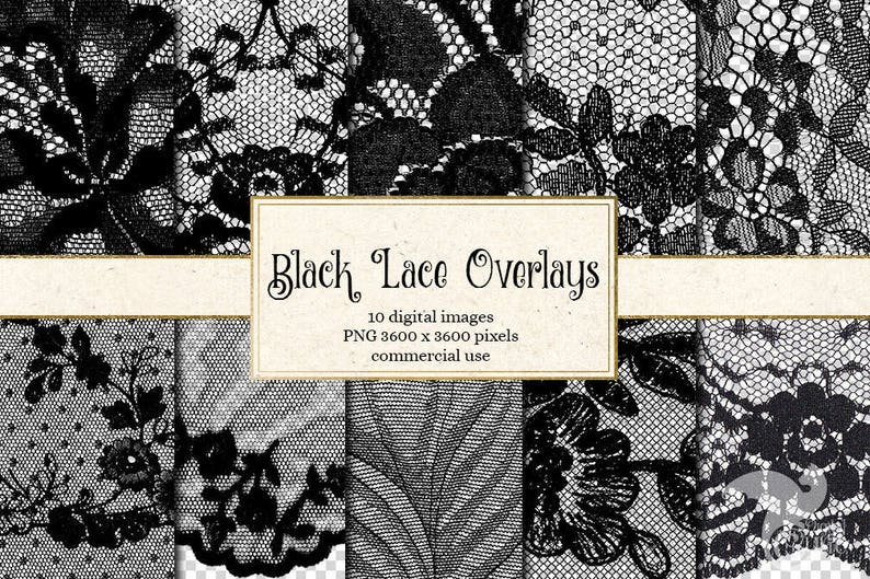 May include: Ten digital images of black lace overlays. Each image is 3600 x 3600 pixels and is available for commercial use.