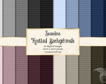 Knitted Texture Digital Paper, Seamless Knit Pattern (Digital Download)