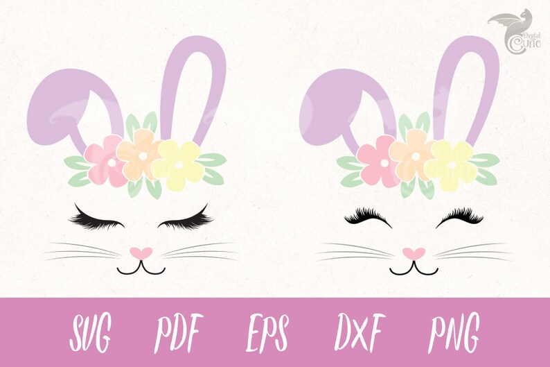 Download Bunny Faces SVG Easter bunnu svg Eyelashes svg rabbit | Etsy