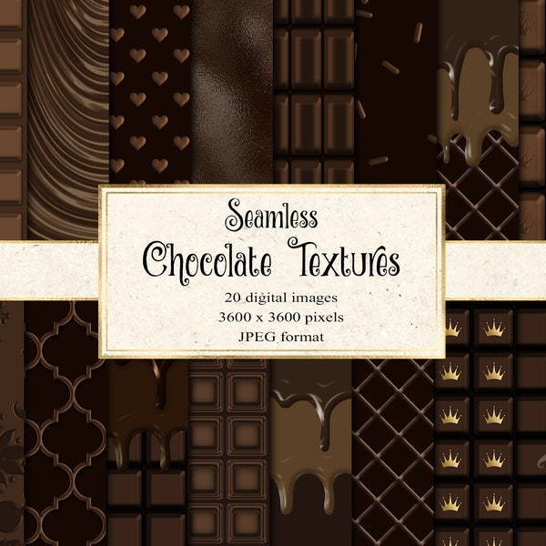 Chocolate Textures Digital Paper - seamless printable scrapbook paper instant download for commercial use