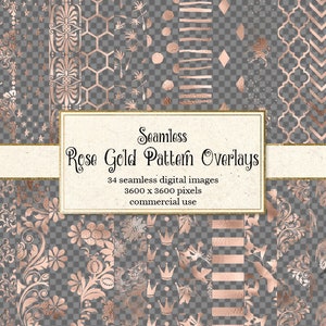Sobreposições de padrão ouro rosa para papel digital, scrapbooking, convites, enfeites de folha de blush, clipart de sobreposição de folha de ouro de 12 x 12 polegadas