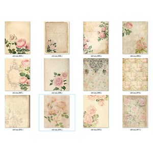 Printable Old Rose Paper Textures, Vintage Rustic Shabby Flower ...