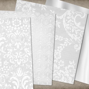 White Wedding digital paper, wedding romantic backgrounds, white wedding bridal patterns, scrapbook paper, invitation paper image 4