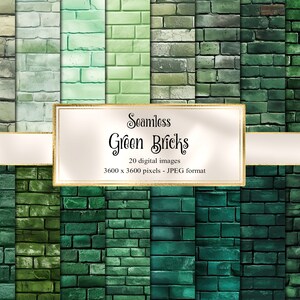 Papel Digital de texturas de ladrillo verde, papel digital de pared de ladrillo rústico transparente fondos de tablones de madera de papel de álbum de recortes imprimibles