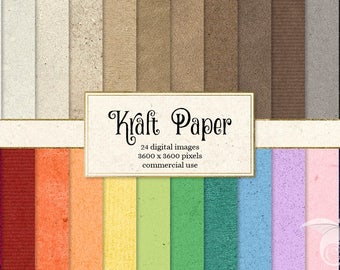 Kraft Paper Textures, Printable Scrapbook Paper (Digital Download)
