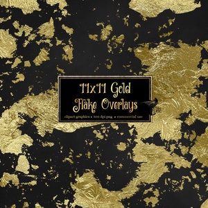 11x11 Gold Flake Overlays Clip Art - faux gold Folie digitale Clipart im png format sofortigen download für kommerzielle Nutzung