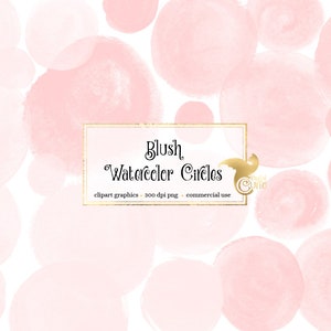 May include: A digital download of blush pink watercolour circles. The circles are various sizes and are perfect for adding a touch of colour to your designs.