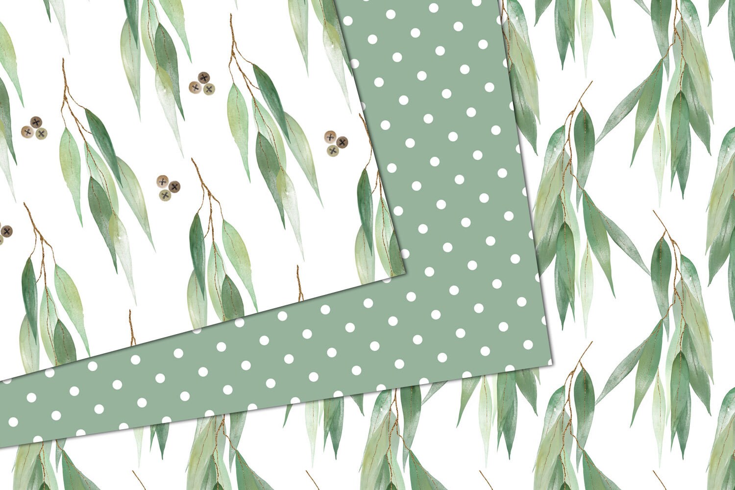 Watercolor Eucalyptus Digital Paper Seamless Eucalyptus - Etsy Australia