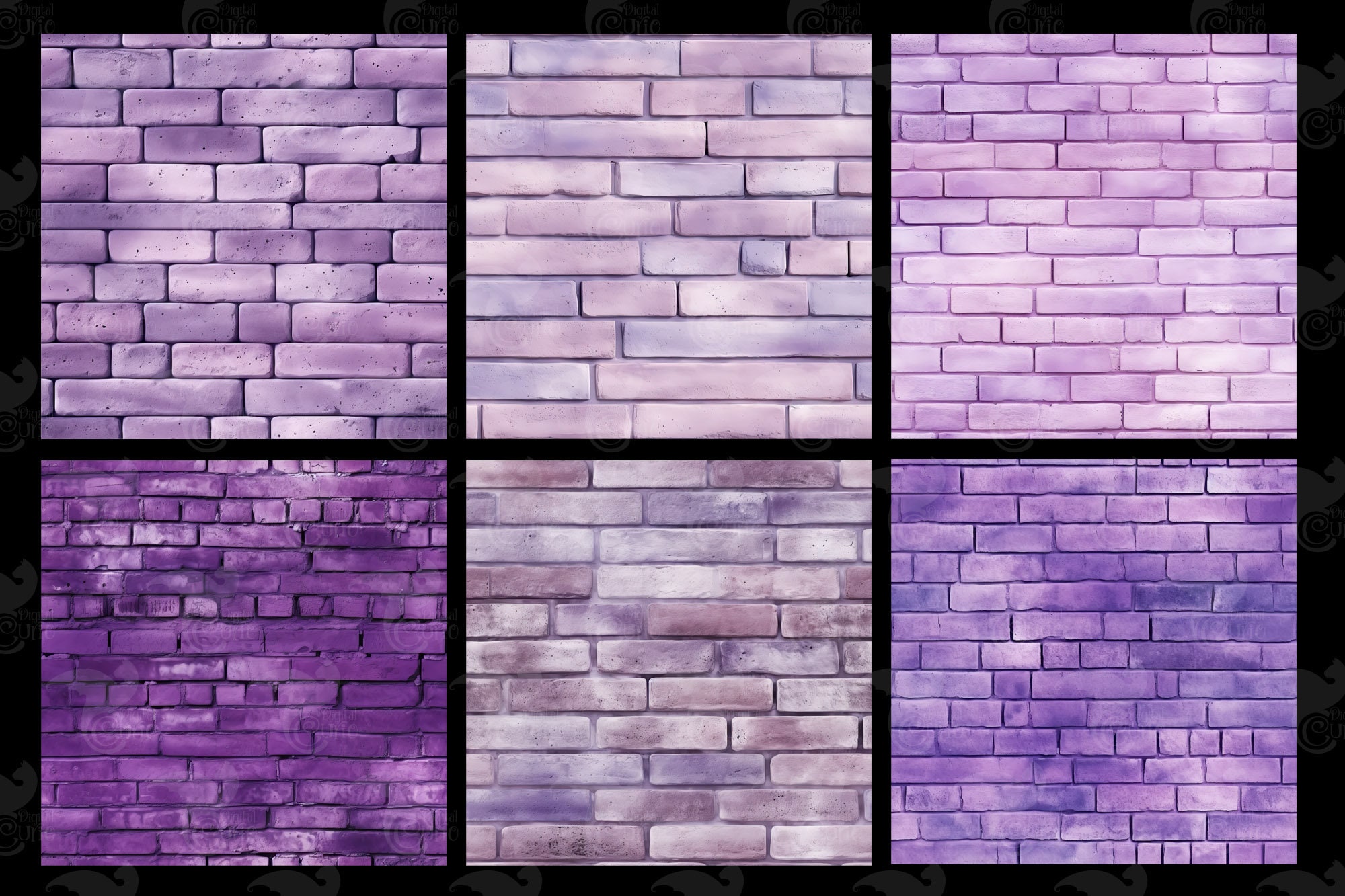 Purple Brick Textures Digital Paper, Seamless Wood Backgrounds (digital ...
