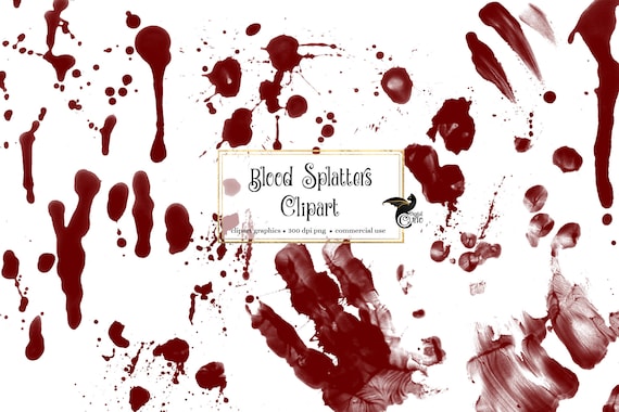 Blood Splatters Clipart Digital Clip Art Overlays With - Etsy