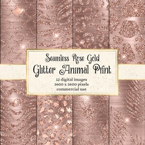 Rose Gold Glitter Animal Print – Seamless Glam Textures (digital ...