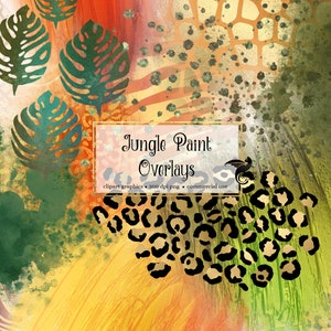 Jungle Paint Overlays - Tierfelle und Drucke Überlagerungen Clip Art Elemente im PNG Format sofortiger Download für kommerzielle Nutzung
