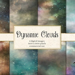Dynamische wolkenachtergronden, cloud digitaal papier, hemelachtergronden, bewolkte texturen afdrukbaar plakboekpapier, nachtelijke hemel, digitale onweerswolken