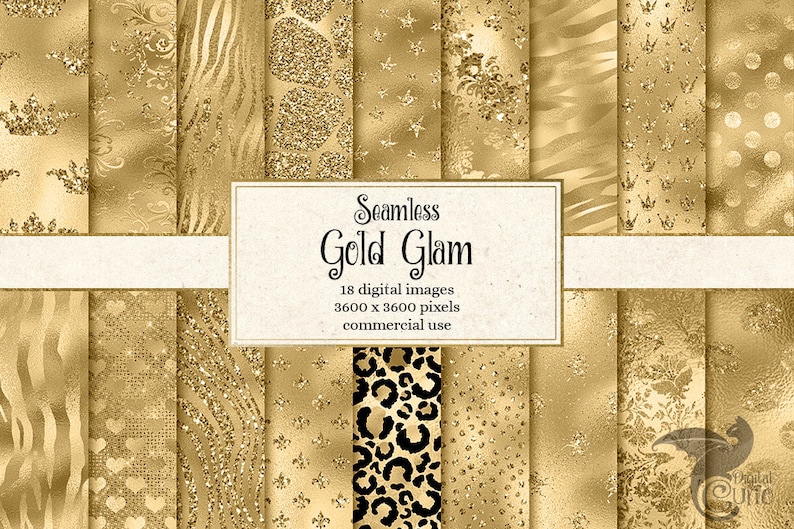 Gold Glitter Digital Paper – Glam Textures Scrapbook Backgrounds ...