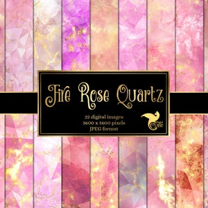 Fire Rose Quartz Digital Paper, jewel rainbow texture backgrounds printable scrapbook paper for commercial use